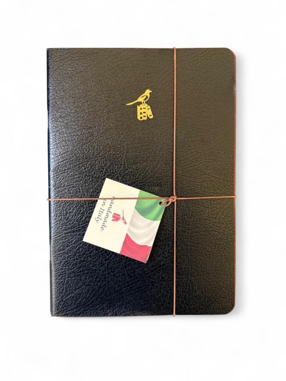 Bieffe-(3) Black leather notebooks Approx. 5.5 x 8